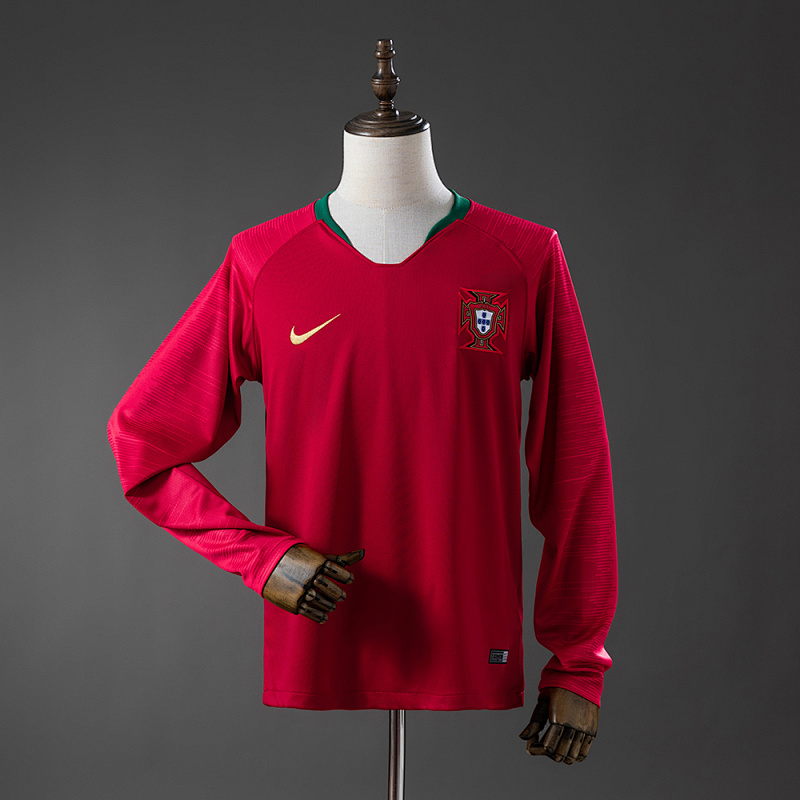 Camiseta retro de manga larga de Portugal 2018 (tallas S-XXL)
